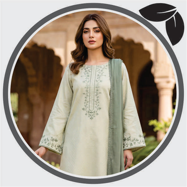 Pastel Green Embroidered 3 Piece Lawn Suit