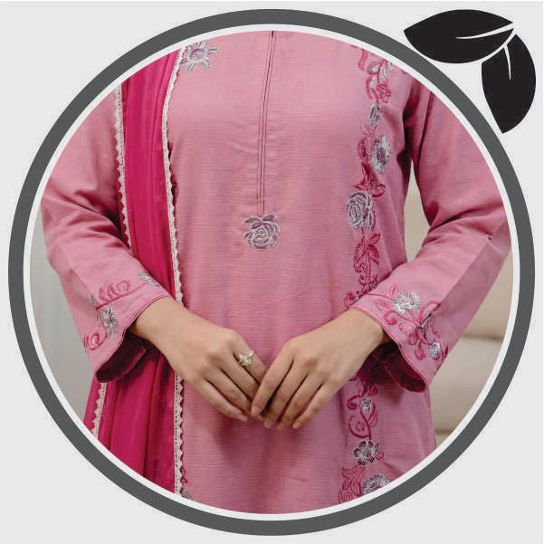 Pink Embroidered 3 Piece Lawn Suit