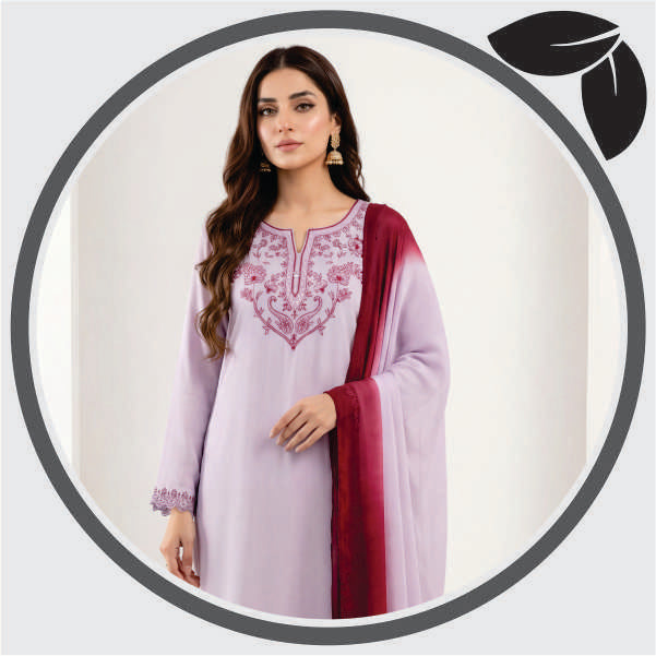 Lavender Embroidered 3 Piece Suit