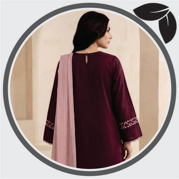 Maroon Embroidered 3 Piece Suit